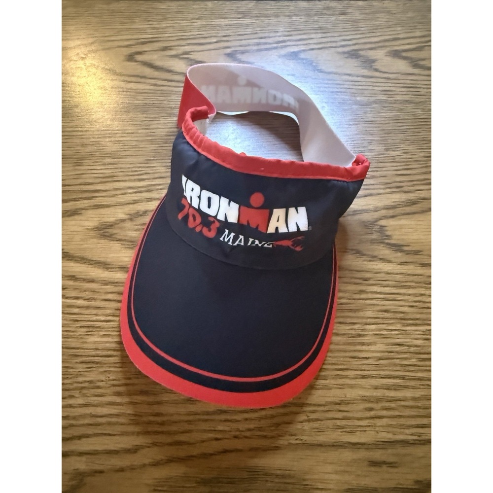 Ironman 70.3 Maine Triathlon Visor, Black & Red, One Size